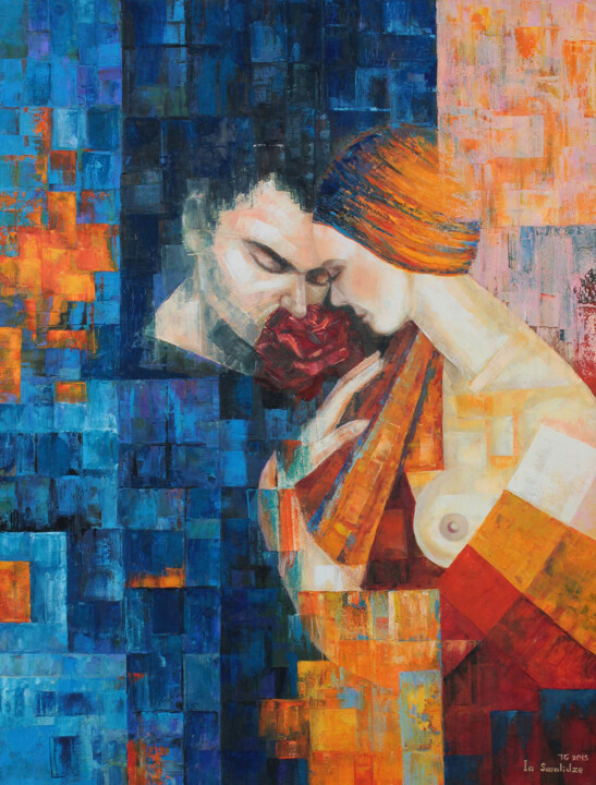 Картина под названием "The fragrance of lo…" - Ия Саралидзе, Подлинное произведение искусства, Масло