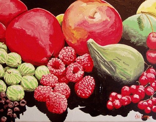 Peinture intitulée "Fruit No. 1" par Paul Guyer, Œuvre d'art originale