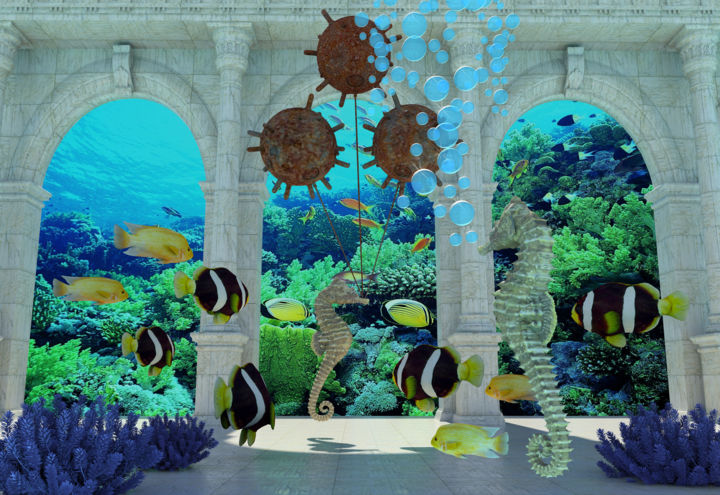 "Seahorse Warriors" başlıklı Dijital Sanat Rikkihop tarafından, Orijinal sanat, 3D modelleme