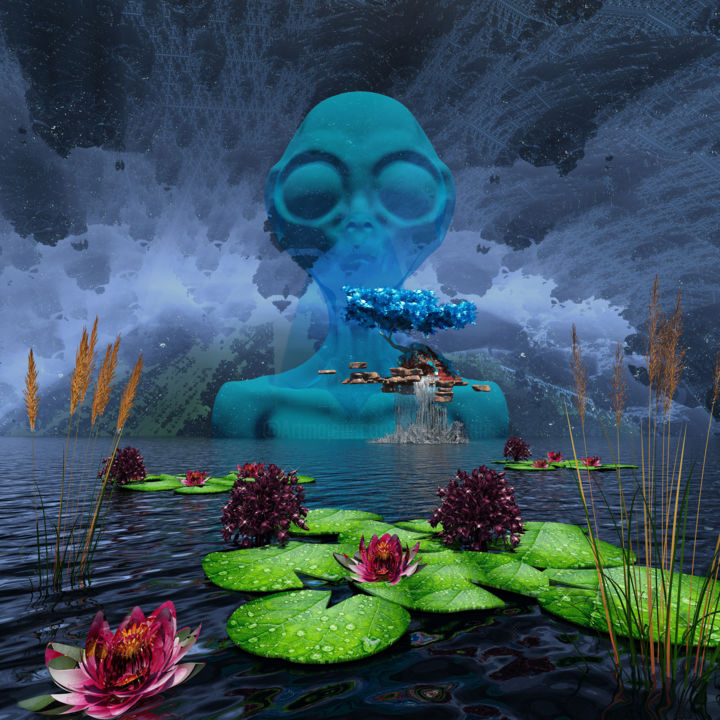 Digital Arts titled "Homage to Monet, Wa…" by Rikkihop, Original Artwork, 3D Modeling