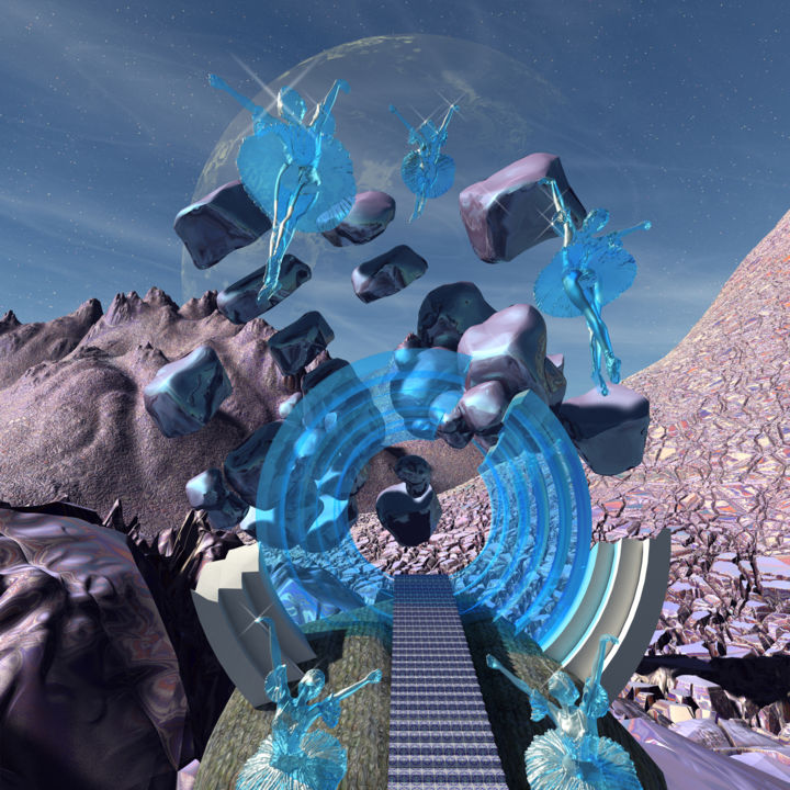 「Broken Portal」というタイトルのデジタルアーツ Rikkihopによって, オリジナルのアートワーク, 3Dスカルプティング