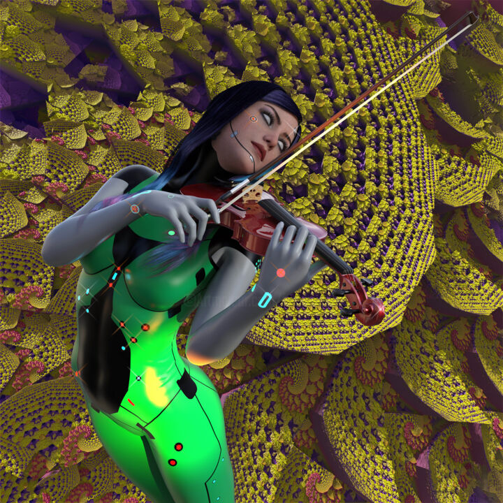 Arts numériques intitulée "Meta Violinist" par Rikkihop, Œuvre d'art originale, Modélisation 3D