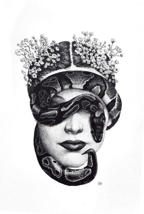 Σχέδιο με τίτλο "The Goddess Graya s…" από Iana Cherepanska, Αυθεντικά έργα τέχνης, Μελάνι