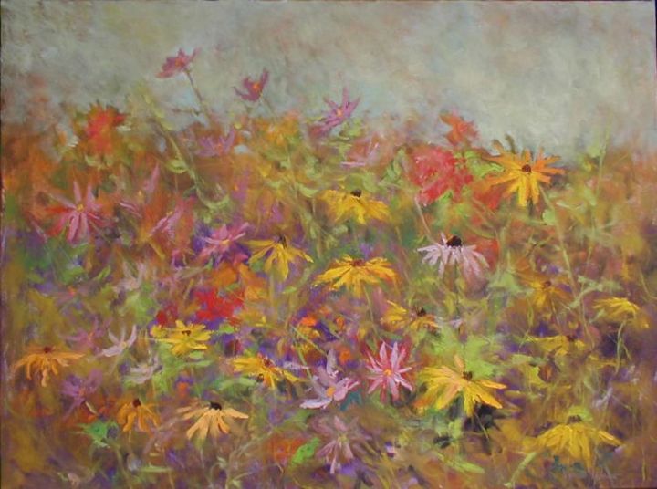 Painting titled "Field of Flowers" by Ian Mcandrew, Original Artwork