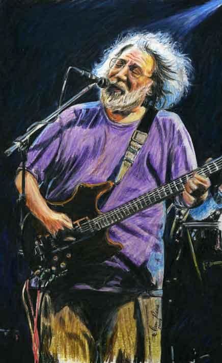 Dibujo titulada "Jerry Garcia in Spo…" por Ian Rees, Obra de arte original