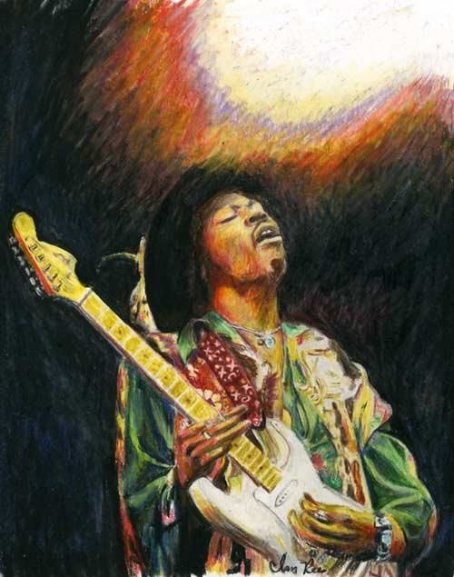 图画 标题为“Jimi Hendrix in Spo…” 由Ian Rees, 原创艺术品
