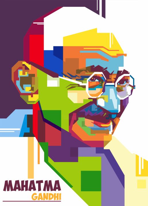 数字艺术 标题为“Mahatma Ghandi in W…” 由Artworkranger, 原创艺术品, 数字油画