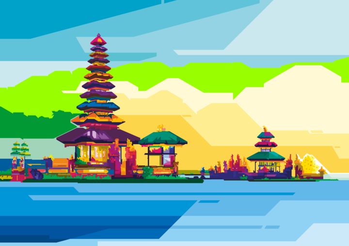 Arte digital titulada "Bali, Indonesia" por Artworkranger, Obra de arte original, Trabajo Digital 2D