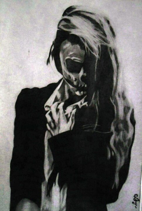 Peinture intitulée "#..." par Iaroslav Buravlev (Black Drawing), Œuvre d'art originale, Crayon