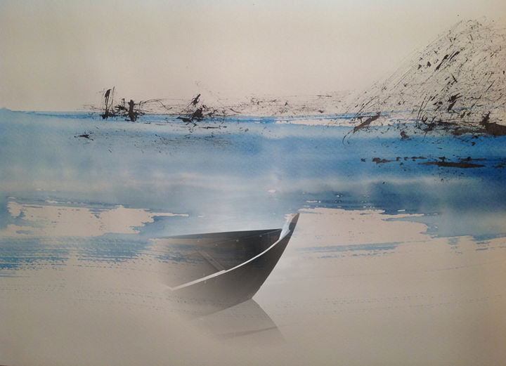 Цифровое искусство под названием "zen-landscape.jpg" - Ibeth Muttis, Подлинное произведение искусства, Цифровая живопись