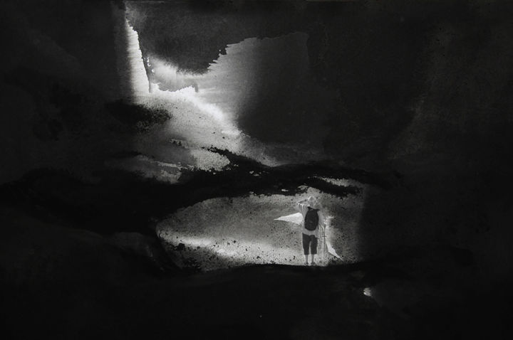 Arte digitale intitolato "inside-the-cave.jpg" da Ibeth Muttis, Opera d'arte originale