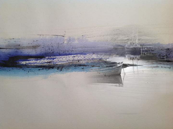 Arte digitale intitolato "Alesund harbour" da Ibeth Muttis, Opera d'arte originale, Pittura digitale