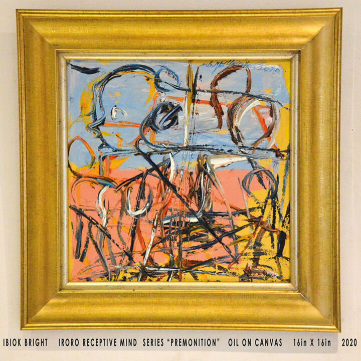Картина под названием "Iroro Receptive min…" - Ibiok Bright Signature Art Gallery, Подлинное произведение искусства, Масло