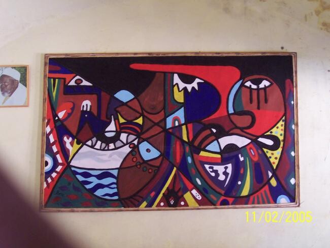 Peinture intitulée "source de vie" par Ibra Ndiaye, Œuvre d'art originale