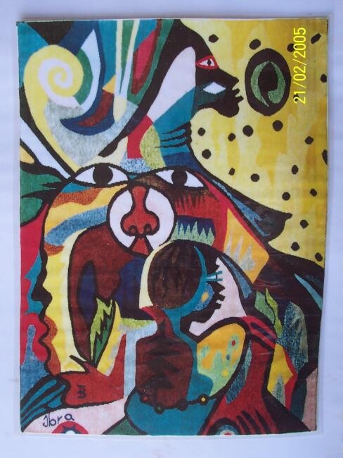 Pittura intitolato "koumoukh" da Ibra Ndiaye, Opera d'arte originale