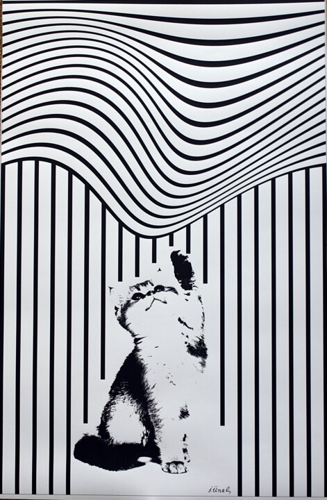 Digital Arts με τίτλο "Cat II" από Ibrahim Unal, Αυθεντικά έργα τέχνης, Ψηφιακή ζωγραφική
