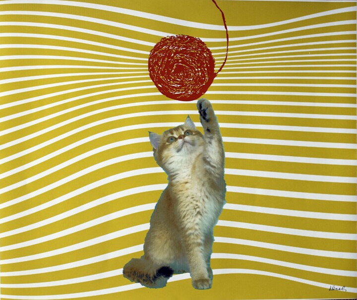 Digital Arts με τίτλο "Cat IV" από Ibrahim Unal, Αυθεντικά έργα τέχνης, Ψηφιακή ζωγραφική
