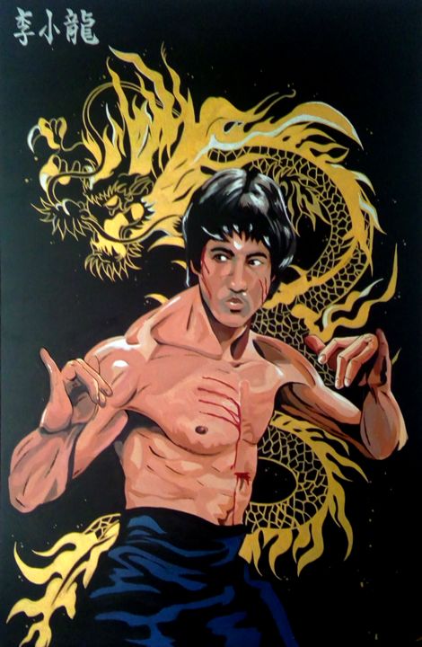 Bruce Lee Painting By Guillaume Troumelen Artmajeur