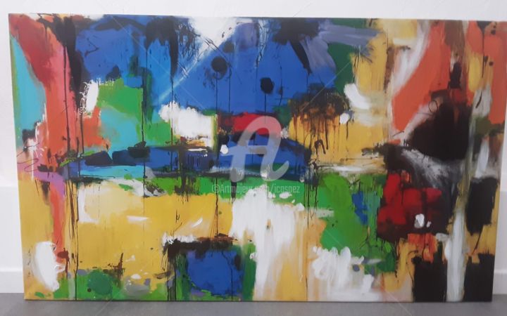 Painting titled "Repro N°2 Printemps" by Ica Saez, Original Artwork, Acrylic