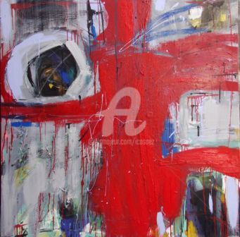 Painting titled "Abstraction 11" by Ica Saez, Original Artwork, Oil