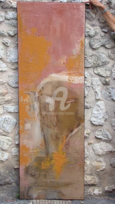 Malarstwo zatytułowany „Le Mur de Casa” autorstwa Ica Saez, Oryginalna praca, Olej