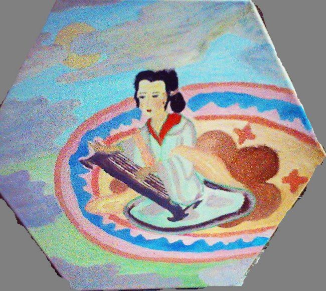Картина под названием "闭月" - Yanfang Yang, Подлинное произведение искусства, Масло