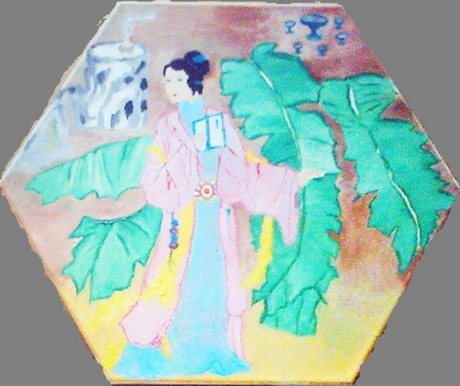Peinture intitulée "落燕" par Yanfang Yang, Œuvre d'art originale, Huile