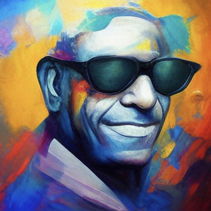 「Ray Charles」というタイトルのデジタルアーツ Jo Anthoによって, オリジナルのアートワーク, デジタル絵画