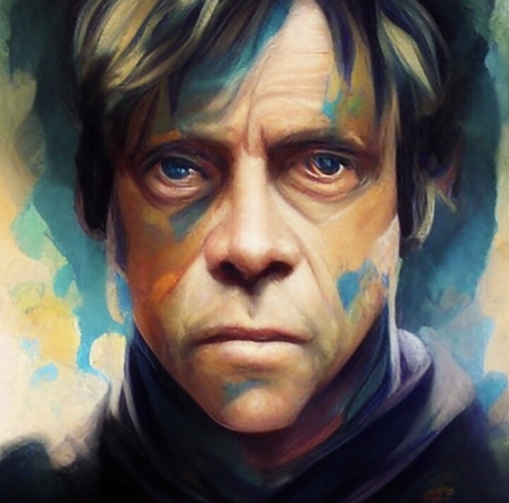 Digital Arts με τίτλο "Luke Skywalker" από Jo Antho, Αυθεντικά έργα τέχνης, Ψηφιακή ζωγραφική