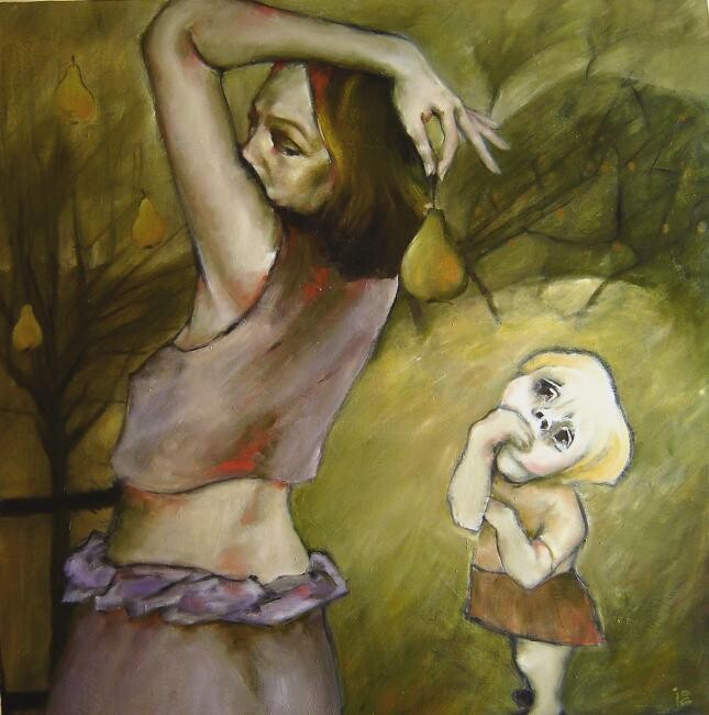 Painting titled "'WHEN MY MOTHER PIC…" by Ida Jarosova, Original Artwork