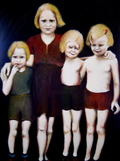 Painting titled "'SISTERS 1'" by Ida Jarosova, Original Artwork