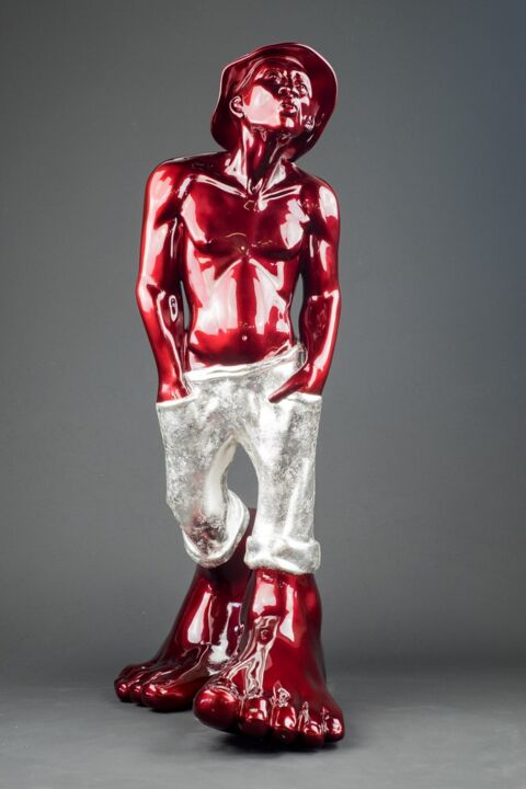 Sculpture intitulée "Le Siffleur 85" par Idan Zareski, Œuvre d'art originale, Résine