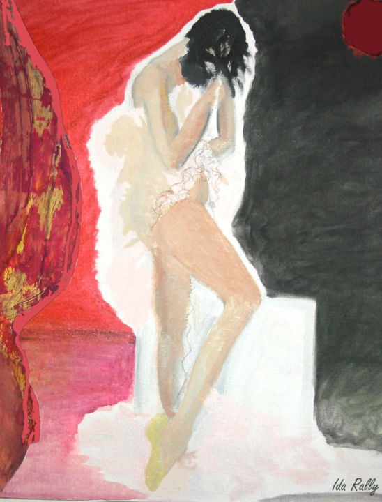 Painting titled "Sorrow - painting (…" by Ida-Rally, Original Artwork, Acrylic