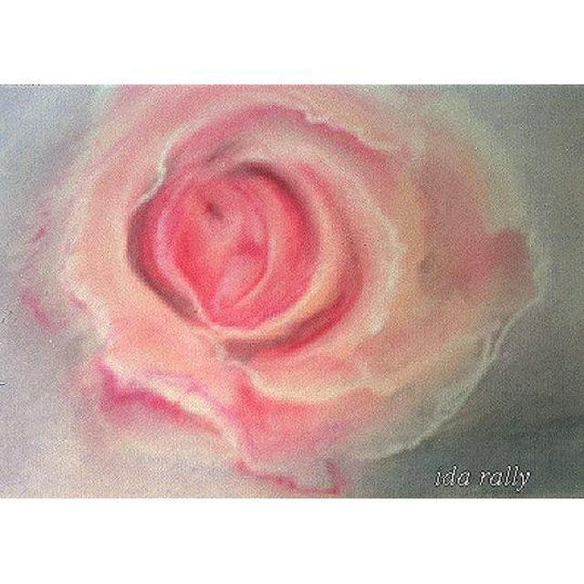Drawing titled "pastel-of-rose" by Ida-Rally, Original Artwork, Conté