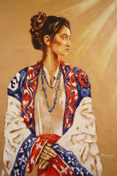 Pintura titulada "Peinture femme spir…" por Idhem San, Obra de arte original, Oleo