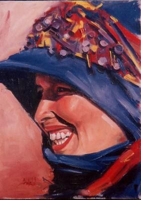 Peinture intitulée "sourir" par Abderrahmane Idouallouche, Œuvre d'art originale