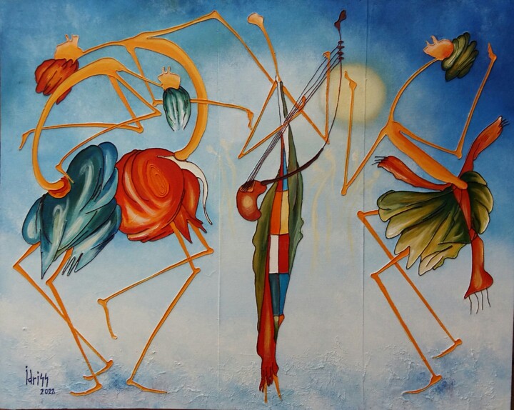 Pintura intitulada "Heure d'été" por Idrissa Savadogo, Obras de arte originais, Colagens