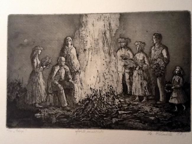 Incisioni, stampe intitolato "Midsummer Night" da Ieva Helmute, Opera d'arte originale