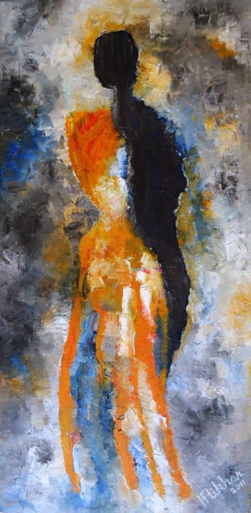Painting titled "163-12-x-24-inches-…" by Iftikhar Qureshi, Original Artwork