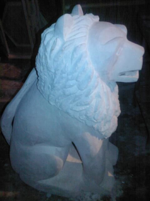 Sculpture intitulée "lion" par Moulay Ali Ifzi, Œuvre d'art originale, Pierre