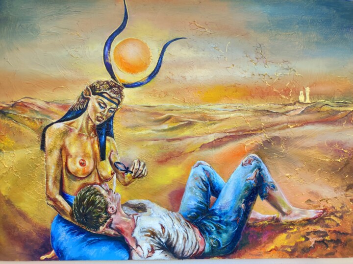 Malerei mit dem Titel "Hathor" von Iryna Tartakowski, Original-Kunstwerk, Öl