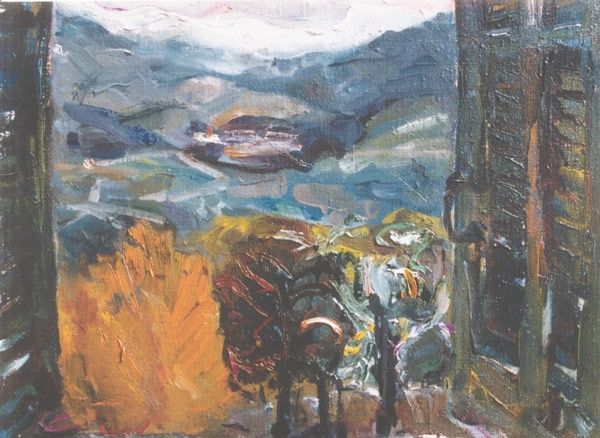 Pintura titulada "Альпы, вид из окна" por Iggy, Obra de arte original