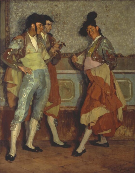 Malerei mit dem Titel "Les torerillos du v…" von Ignacio Zuloaga, Original-Kunstwerk, Öl