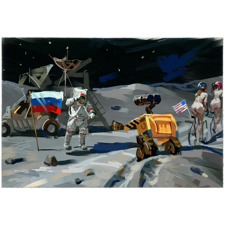 Arts numériques intitulée "Догоняй!" par Igor Komarov, Œuvre d'art originale, Peinture numérique