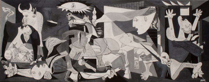 Peinture intitulée "Oil Guernica replic…" par Igor Aranaz, Œuvre d'art originale, Huile
