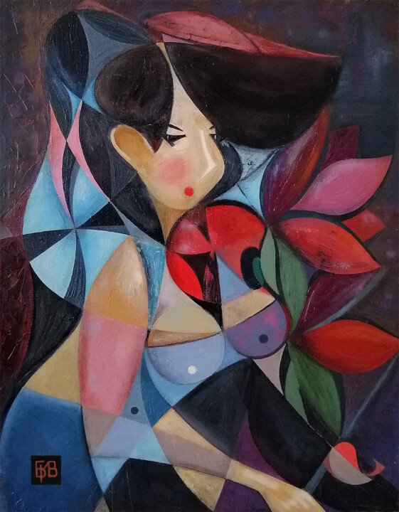 Painting titled "Скрипка лиса" by Igor Bondarenko, Original Artwork, Oil