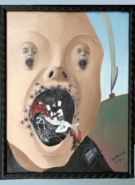 Painting titled "Abortion" by Igor Dublenco, Original Artwork, Oil