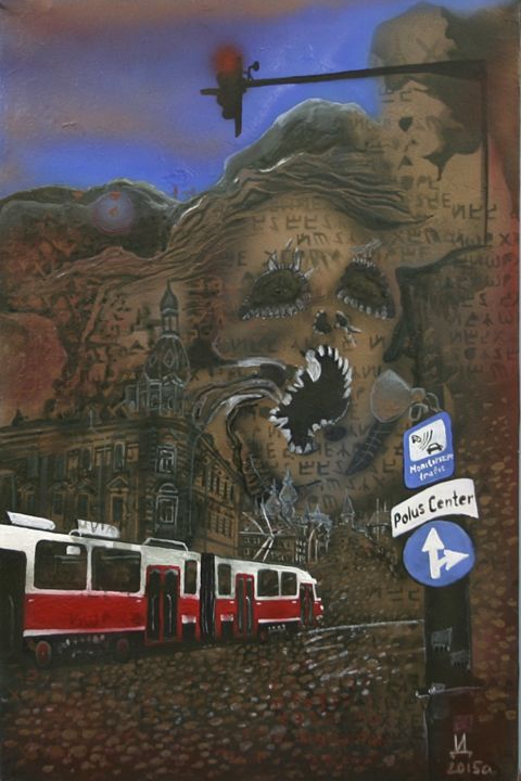 Painting titled "The Beast" by Igor Dublenco, Original Artwork, Acrylic