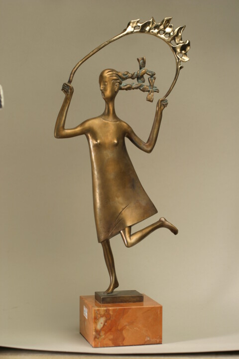 Скульптура под названием "Девочка с скакалкой" - Igor Glukhenkij, Подлинное произведение искусства, Бронза