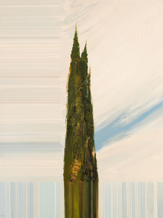 Painting titled "King-Cypress" by Igor Gusev, Original Artwork, Oil